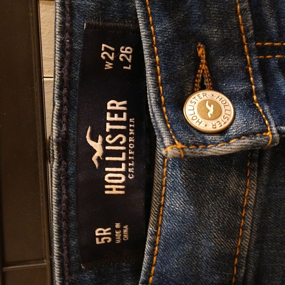 Hollister high rise crop super skinny jeans Sz 5 - Picture 2 of 8